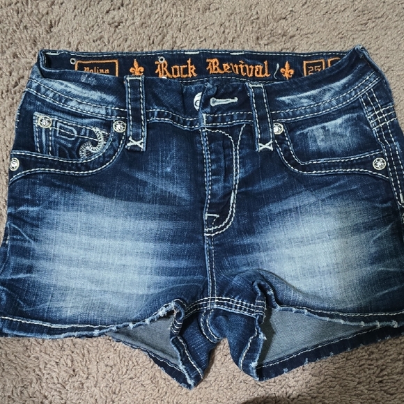Rock Revival Distressed Blue Jean Shorts - Picture 2 of 4